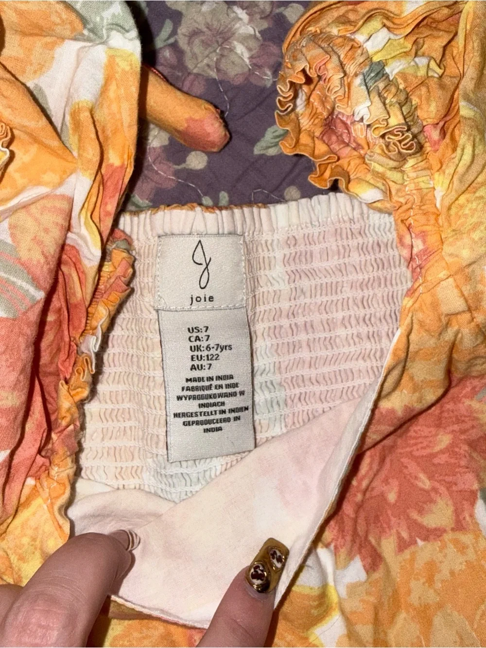 Joie Yellow Orange Floral Ruffle Sundress